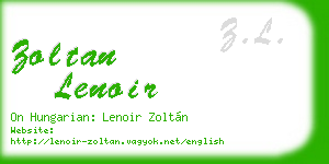 zoltan lenoir business card